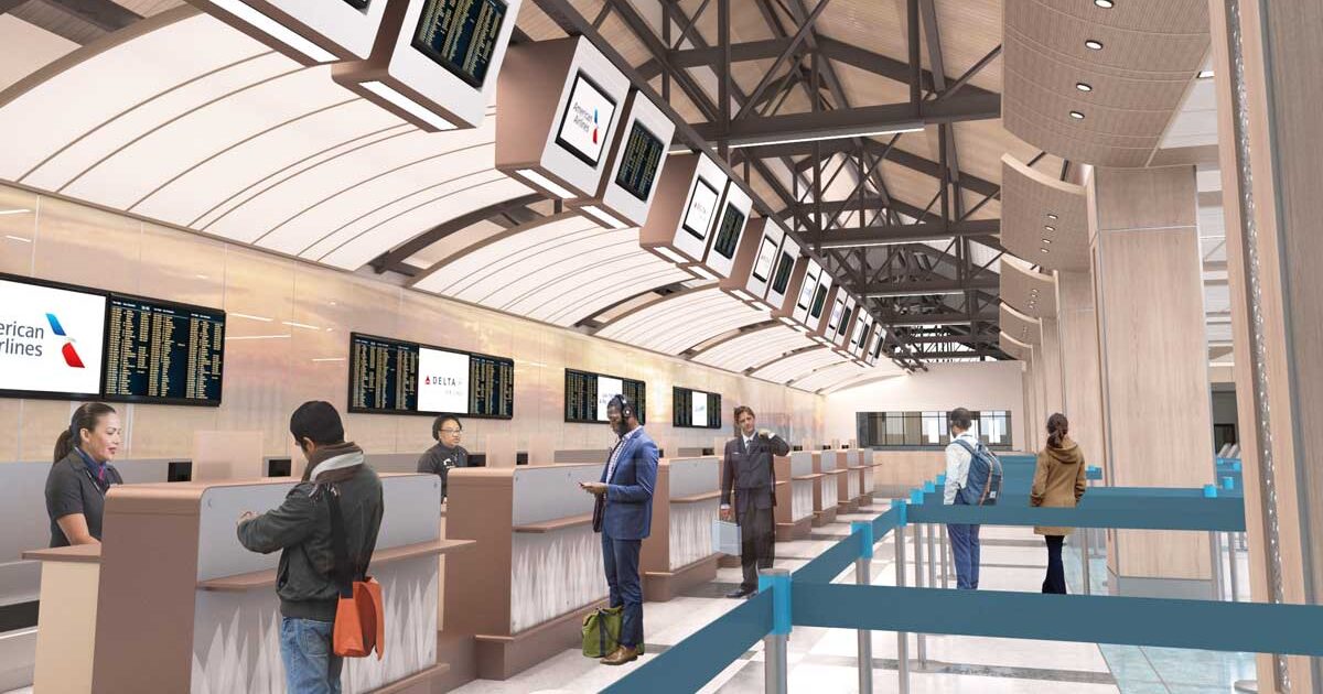 Interior at ticket lobby counter